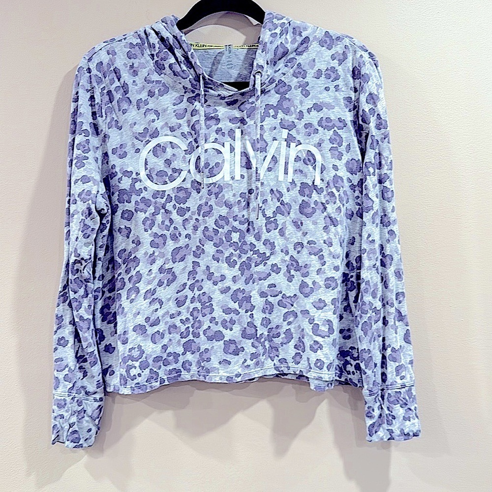 🔥Calvin Klein Women's Purple Leopard Print Hoodie🔥